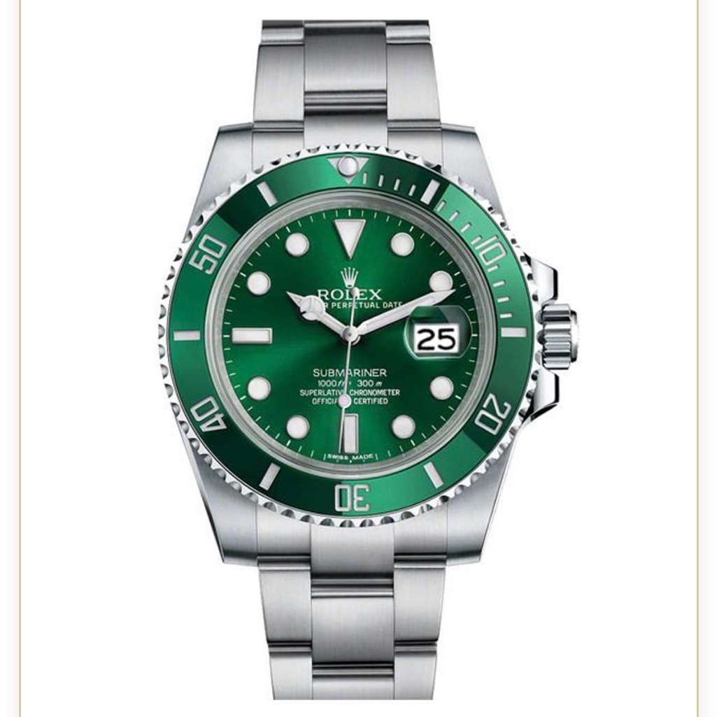 Rolex Submariner With Green And Silver Tones Rolex Submariner With Green And Silver Tones